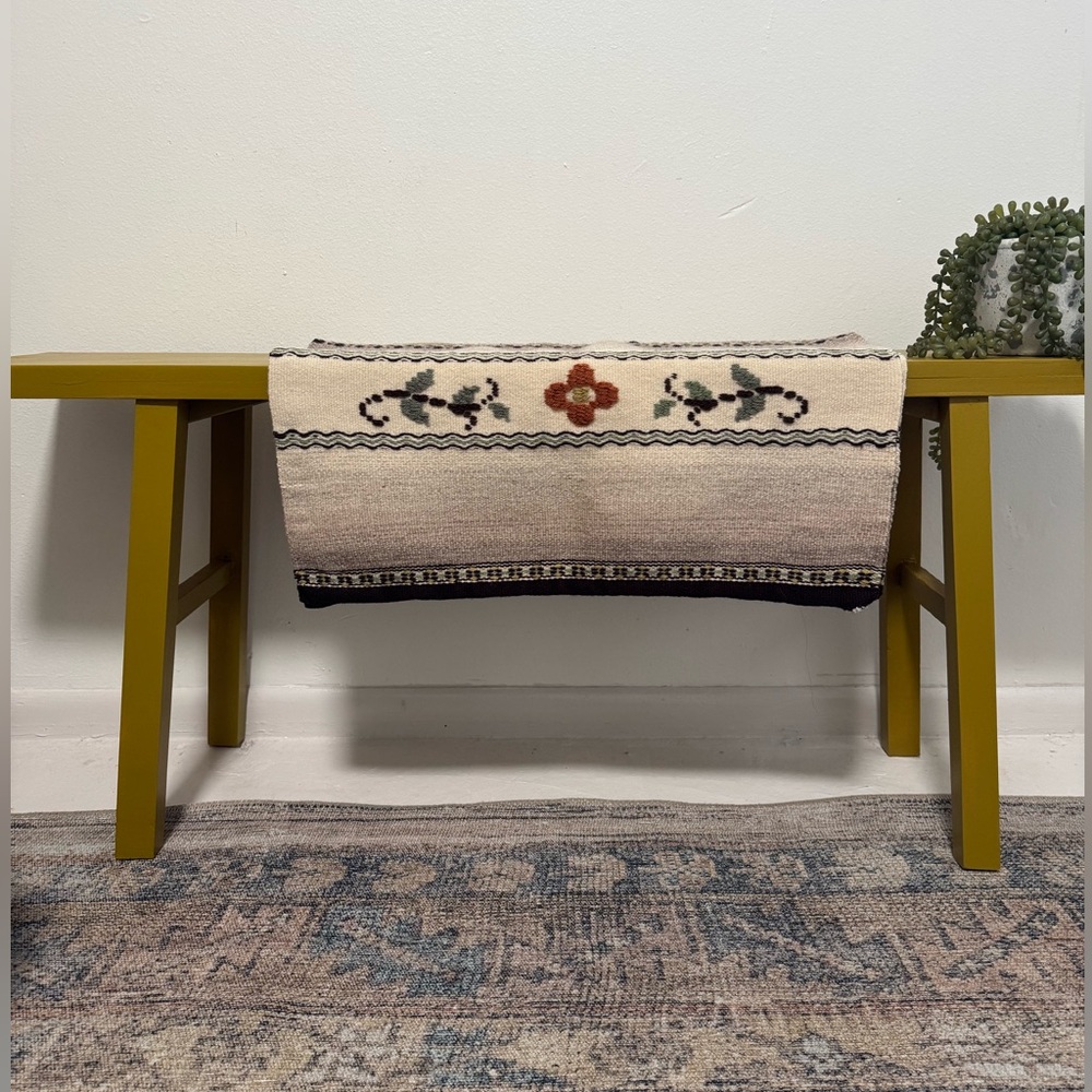 Southwestern Woven Rug / tapestry with Floral Patterns